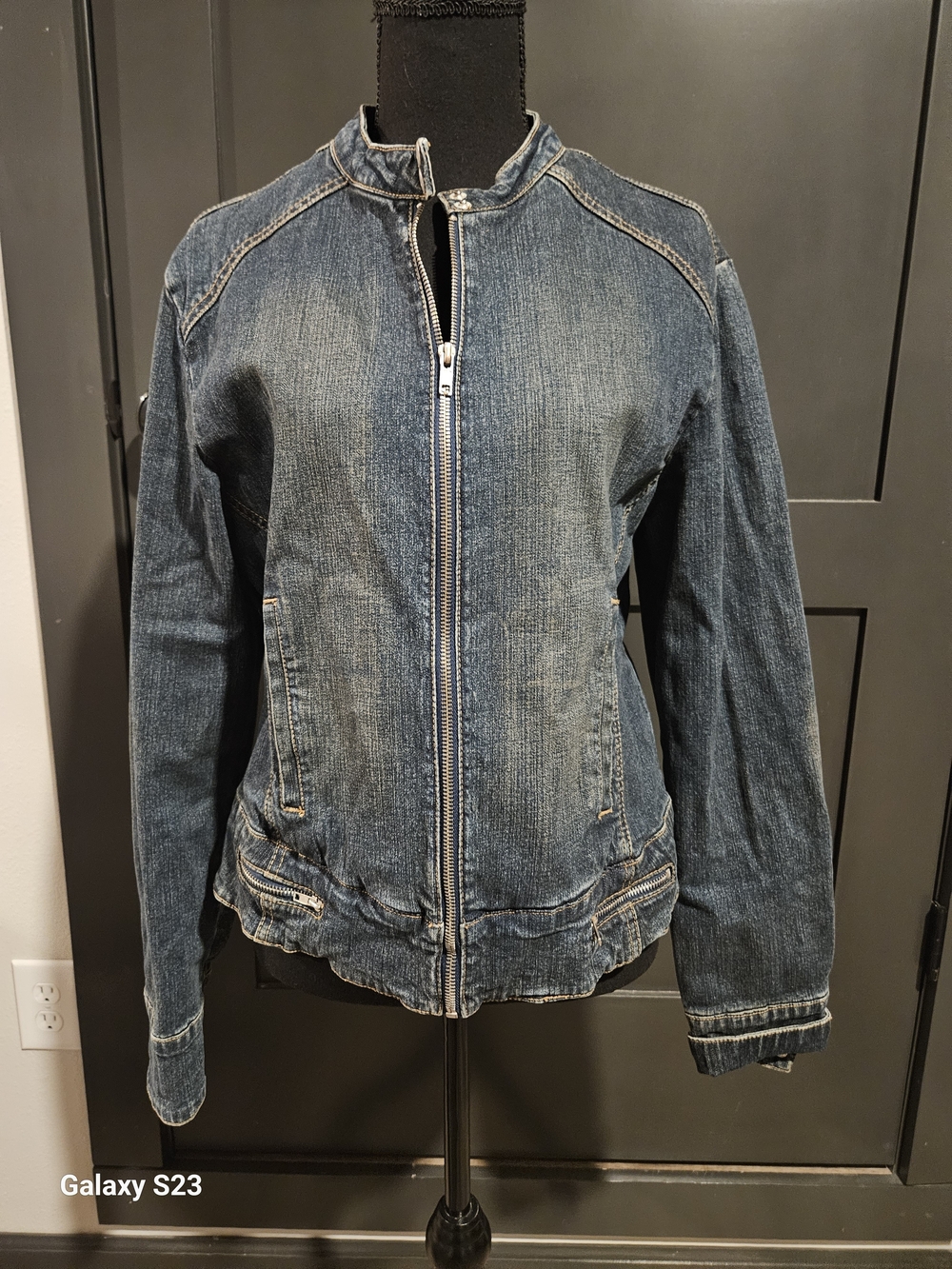 MadeWorn Women's Distressed Indigo Jean Jacket